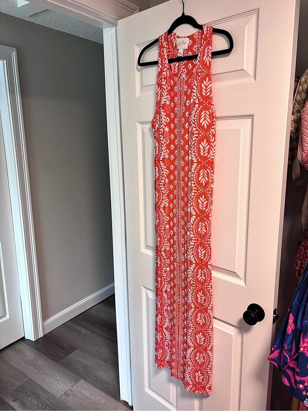 Lilly Pulitzer Maxi Dress in Orange & White Like New